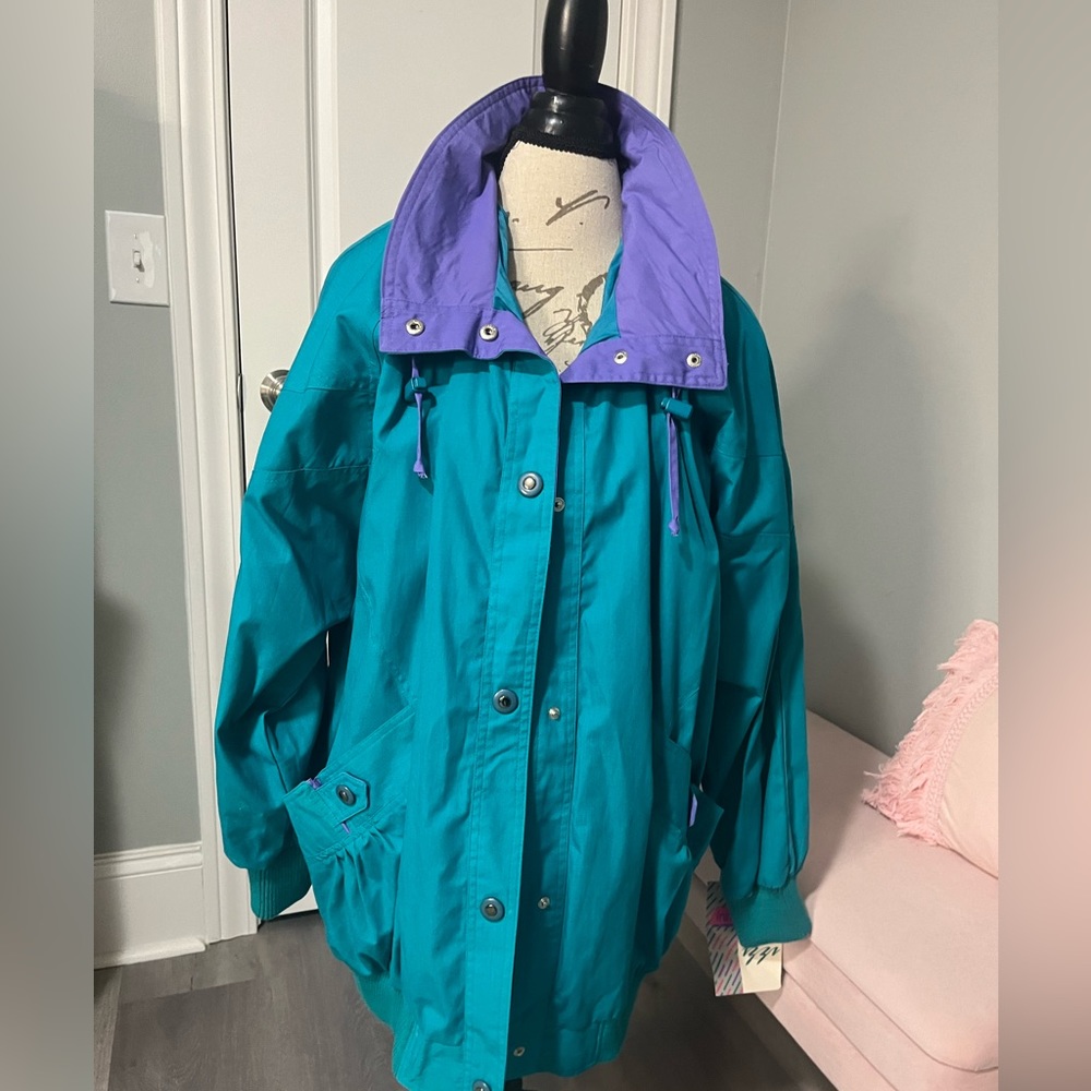 NWT Vintage 90’s Innovations by IZZI Jacket Coat Teal & Purple Women’s Size 2XL